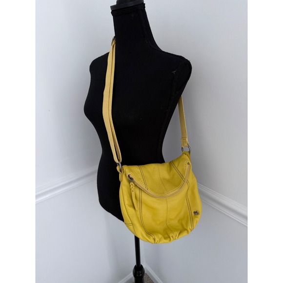 The Sak‎ Leather Yellow Crossbody Bag Hobo Purse Shoulder Bag Designer Medium - Picture 1 of 11